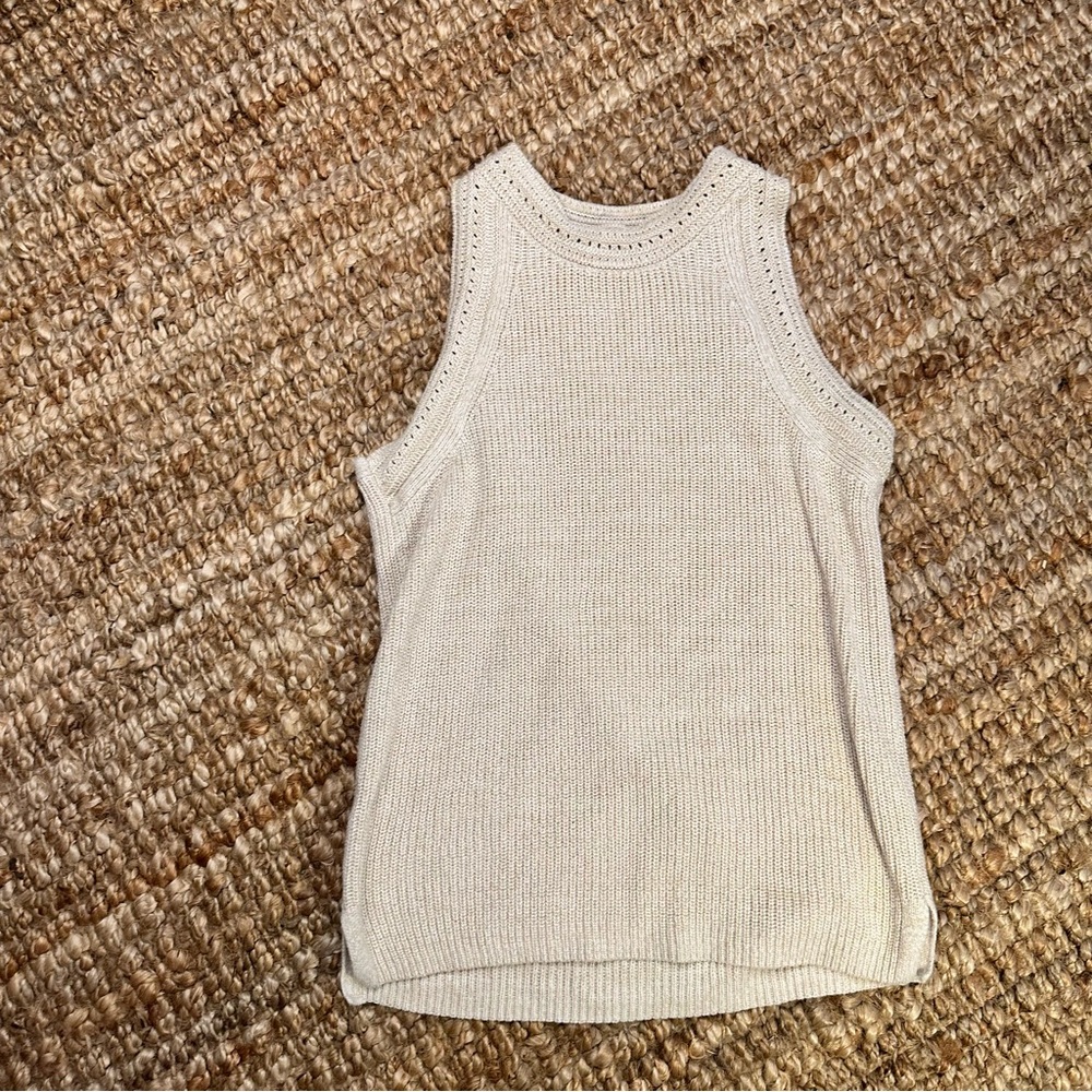 LOFT beige knit sweater tank